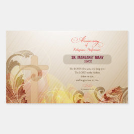 Aangepaste naam en Jaar non, 60e Jubileum Religieu Rechthoekige Sticker