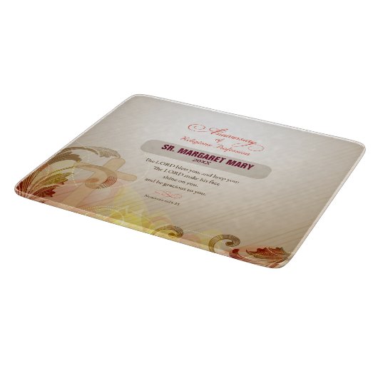 Aangepaste naam en Jaar non, 60e Jubileum Religieu Snijplank (Hoek)