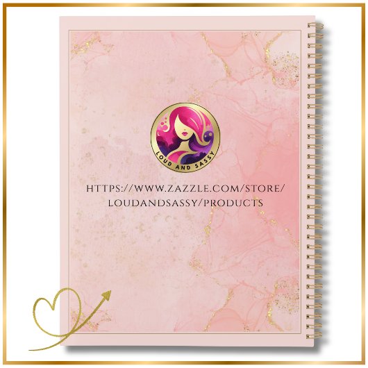 Aangepaste Naam en Jaar Roze en Gouden Planner