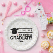 Aangepaste naam en jaarcode Afstuderen Papieren Bordje (Feest)