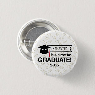 Aangepaste naam en jaarcode Afstuderen Ronde Button 3,2 Cm