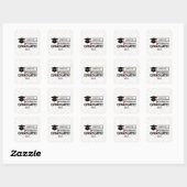 Aangepaste naam en jaarcode Afstuderen Vierkante Sticker (Vel)