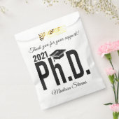 Aangepaste naam en jaardoctoraat bedankzakje (Gezegeld)