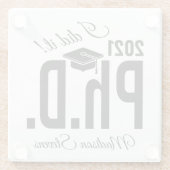 Aangepaste naam en jaardoctoraat glazen onderzetter (Achterkant)