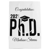 Aangepaste naam en jaardoctoraat medium cadeauzakje (Achterkant)