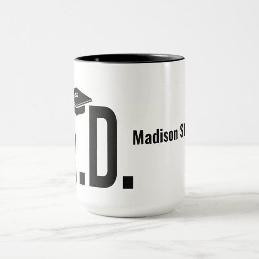 Aangepaste naam en jaardoctoraat mok (Midden)