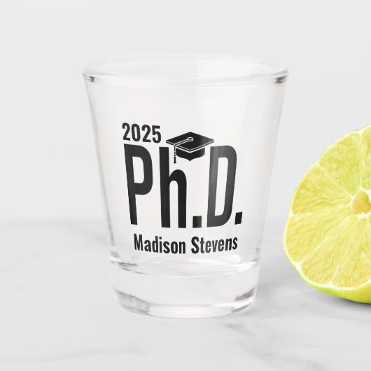 Aangepaste naam en jaardoctoraat shot glas (Voorkant)