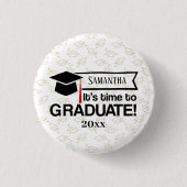 Aangepaste naam en jaarlijkse Afstuderen cadeaubon Ronde Button 3,2 Cm (Voorkant)