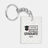 Aangepaste naam en jaarlijkse Afstuderen cadeaubon Sleutelhanger (Voorkant Links)