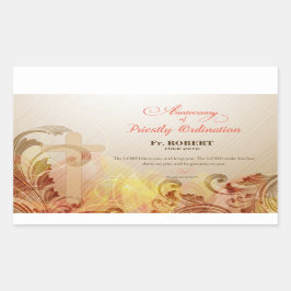 Aangepaste naam en jaarnaam, 60e priesterbestellin rechthoekige sticker