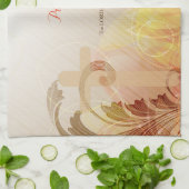 Aangepaste naam en jaarnaam, 60e priesterbestellin theedoek (Gevouwen)