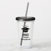 Aangepaste naam en jaartal Afstuderen Acryl Drinkbeker (Achterkant)