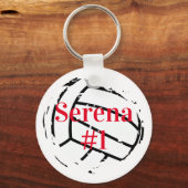 Aangepaste naam en Jersey Volleybal Sleutelhanger (Voorkant)