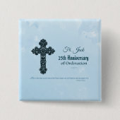 Aangepaste naam en Jubileum jaarabonnement, hoogst Vierkante Button 5,1 Cm (Voorkant)