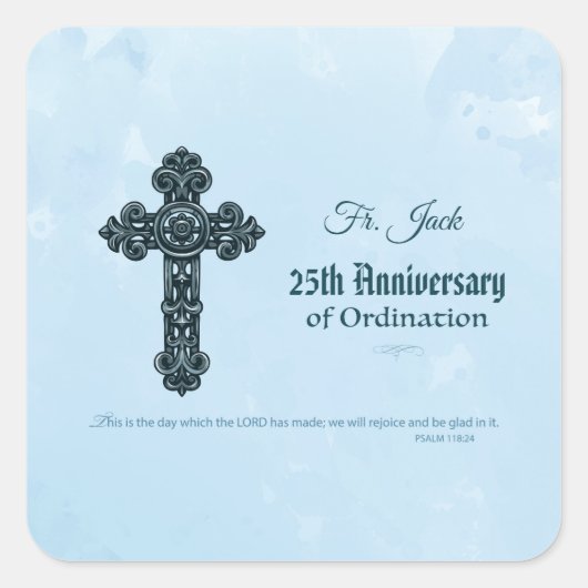 Aangepaste naam en Jubileum jaarabonnement, hoogst Vierkante Sticker (Voorkant)