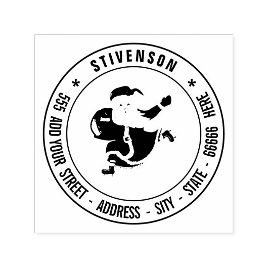 Aangepaste naam en kerststempel tekst met Kerstmis Zelfinktende Stempel (Design)