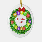 Aangepaste naam en kerstversiering keramisch ornament (Rechts)