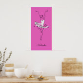 Aangepaste naam en kleur Ballerina-poster Poster (Keuken)