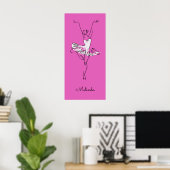 Aangepaste naam en kleur Ballerina-poster Poster (Thuiskantoor)