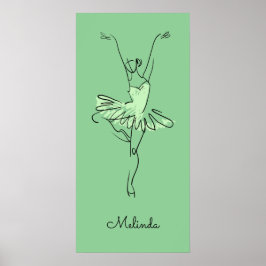 Aangepaste naam en kleur Ballerina-poster Poster