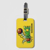 Aangepaste naam en kleur BOUNCE Basketball Bagagelabel (Voorkant (verticaal))