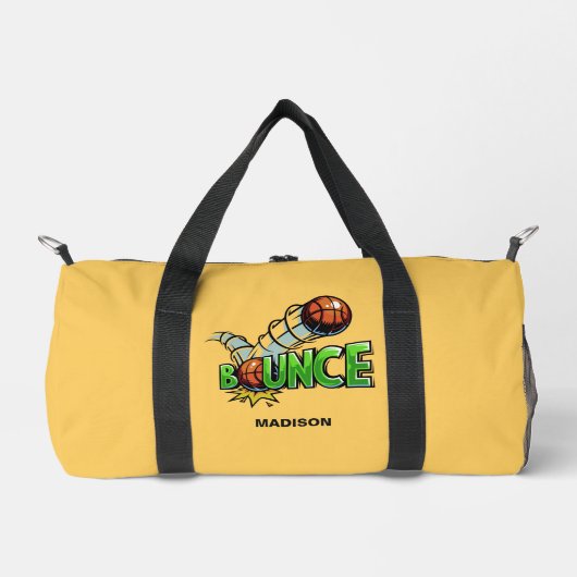 Aangepaste naam en kleur BOUNCE Basketball Plunjezak (Voorkant)