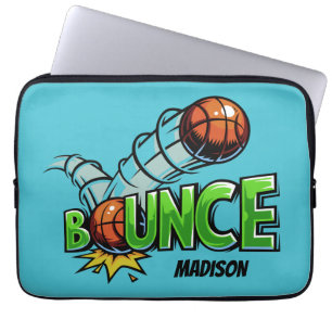 Aangepaste naam en kleur BOUNCE Basketball-sleeves Laptop Sleeve
