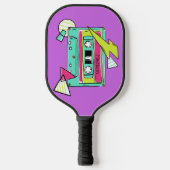 Aangepaste naam en kleur Casette Tape Pickleball Paddle (Voorkant)