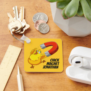 Aangepaste naam en kleur chick Magnet Sleutelhanger