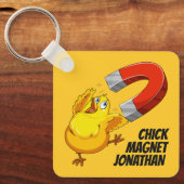 Aangepaste naam en kleur chick Magnet Sleutelhanger (Voorkant)