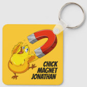 Aangepaste naam en kleur chick Magnet Sleutelhanger (Achterkant)