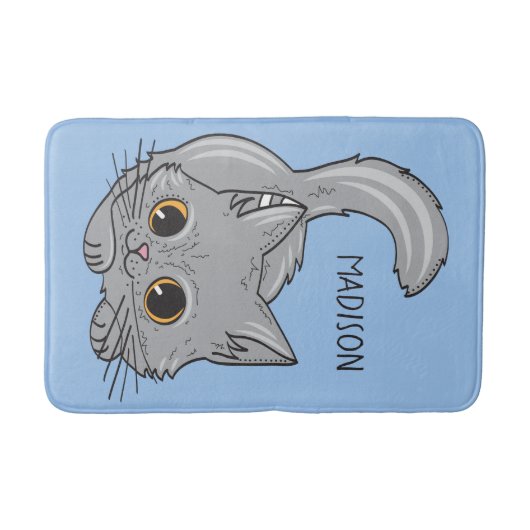 Aangepaste naam en kleur Cute Kitten badmatten (Voorkant)