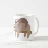 Aangepaste naam en kleur Cute Sloth Koffiemok (Voorkant rechts)