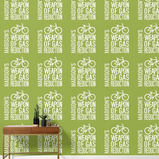 Aangepaste naam en kleur fiets behang (Hal)