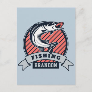 Aangepaste naam en kleur Fisher-briefkaart Briefkaart