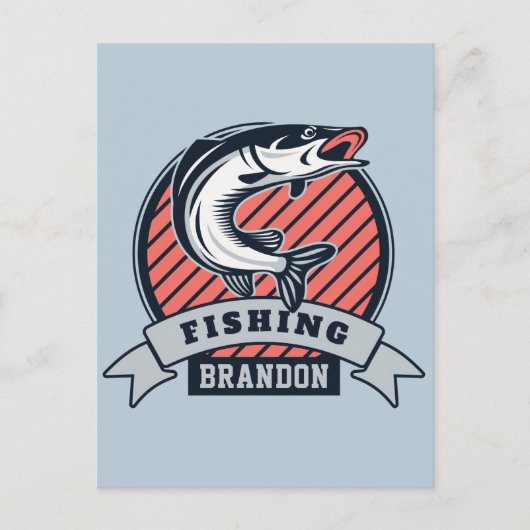 Aangepaste naam en kleur Fisher-briefkaart Briefkaart (Voorkant)