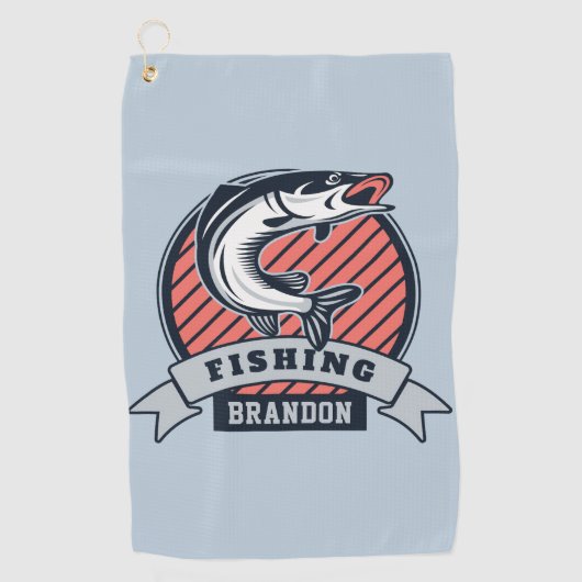 Aangepaste naam en kleur Fisher golfhanddoek (Voorkant)