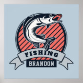 Aangepaste naam en kleur Fisher-poster Poster (Voorkant)