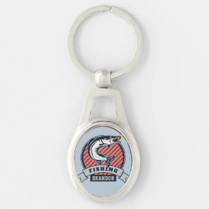 Aangepaste naam en kleur Fisher-sleutelhanger Sleutelhanger