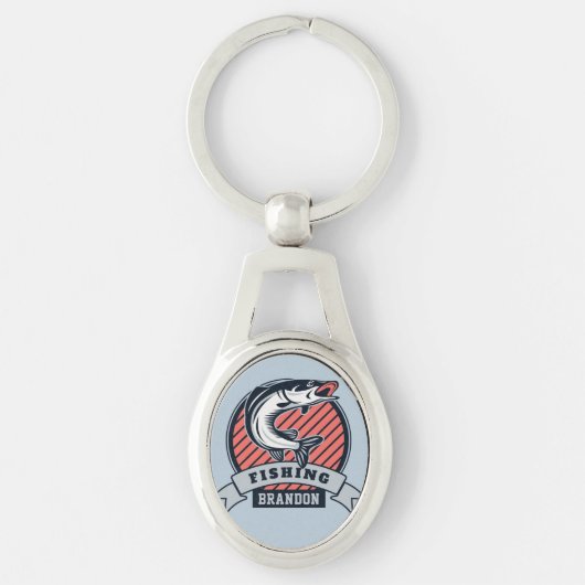 Aangepaste naam en kleur Fisher-sleutelhanger Sleutelhanger (Voorkant)