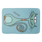 Aangepaste naam en kleur Funny Cat badmatten (Voorkant)