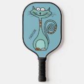 Aangepaste naam en kleur Funny Cat Pickleball Paddle (Voorkant)