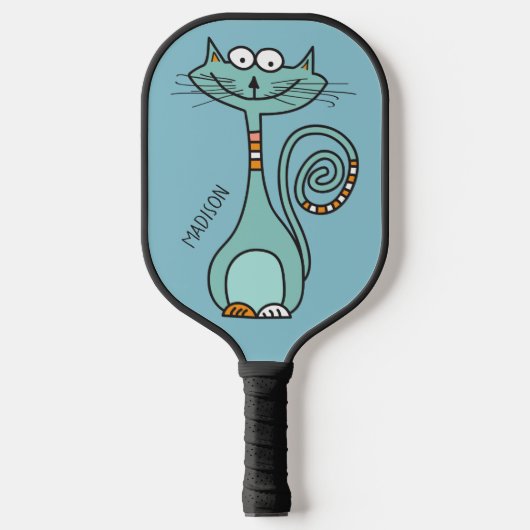 Aangepaste naam en kleur Funny Cat Pickleball Paddle (Voorkant)