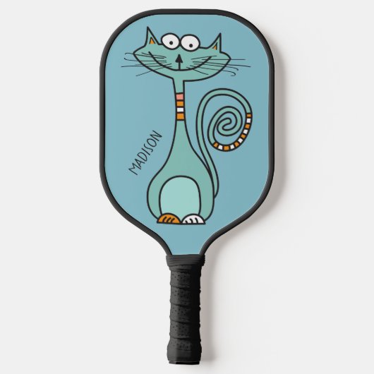 Aangepaste naam en kleur Funny Cat Pickleball Paddle (Achterkant)