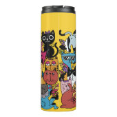 Aangepaste naam en kleur grappige katten illustrat thermosbeker (Achterkant)