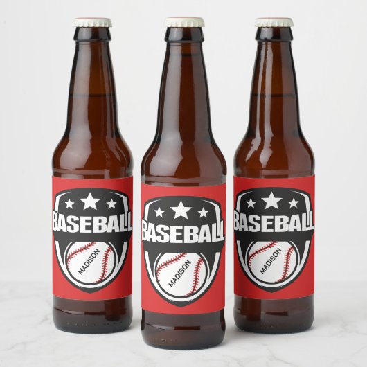 Aangepaste naam en kleur honkbal bier etiket (Flessen)