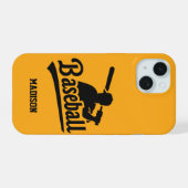 Aangepaste naam en kleur honkbal iPhone 15 case (Achterkant horizontaal)