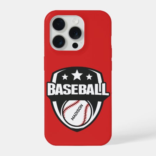 Aangepaste naam en kleur honkbal iPhone hoesje (Achterkant)