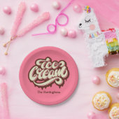 Aangepaste naam en kleur Ice Cream-borden Papieren Bordje (Feest)