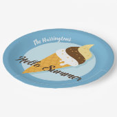 Aangepaste naam en kleur Ice Cream Hallo papieren Bordje (Gekanteld)